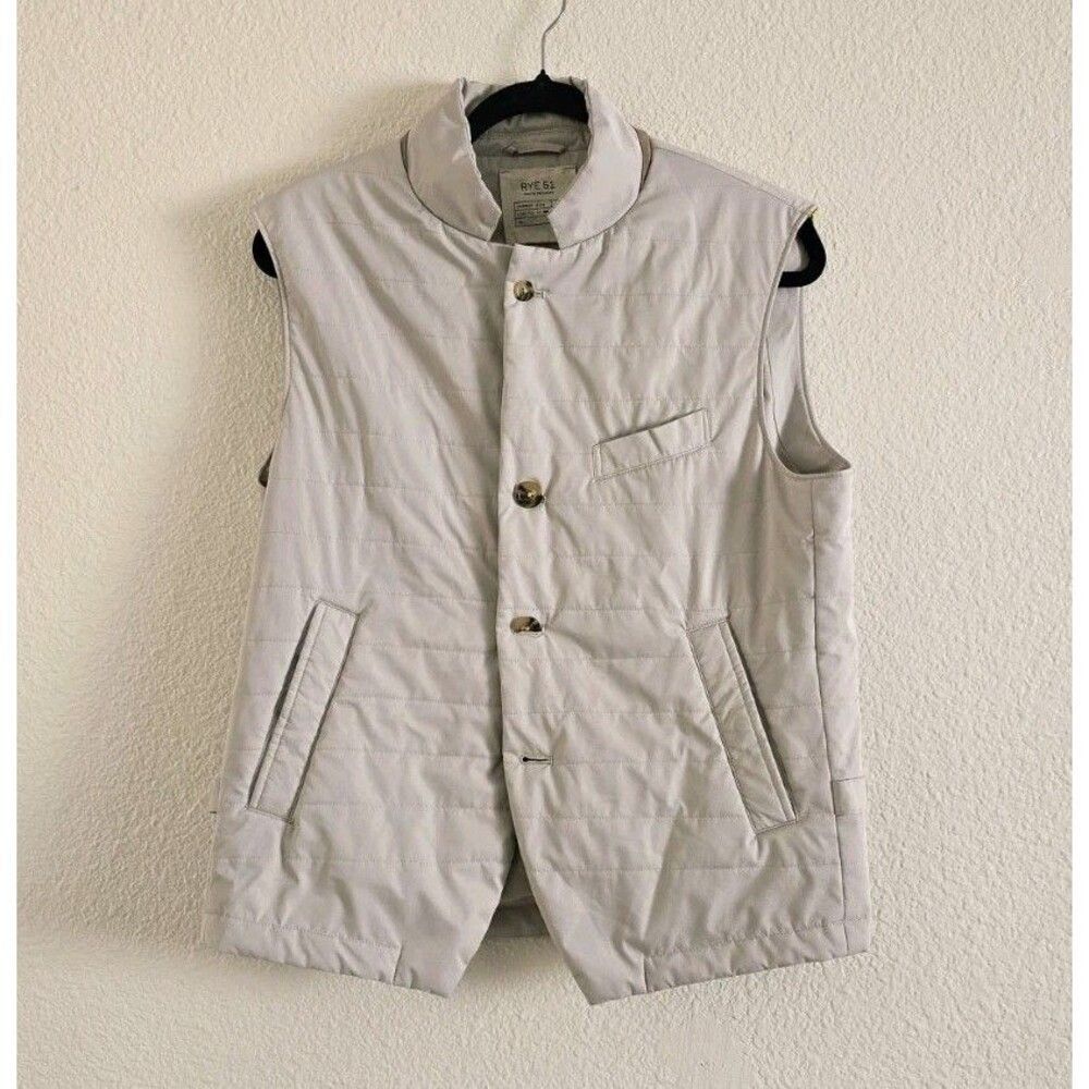 Rye 51 Vest Mens 40 The Beckett Tan Beige Pockets Buttons Outdoor Classic